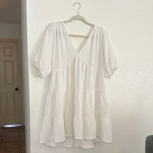 Aerie White Tiered Dress